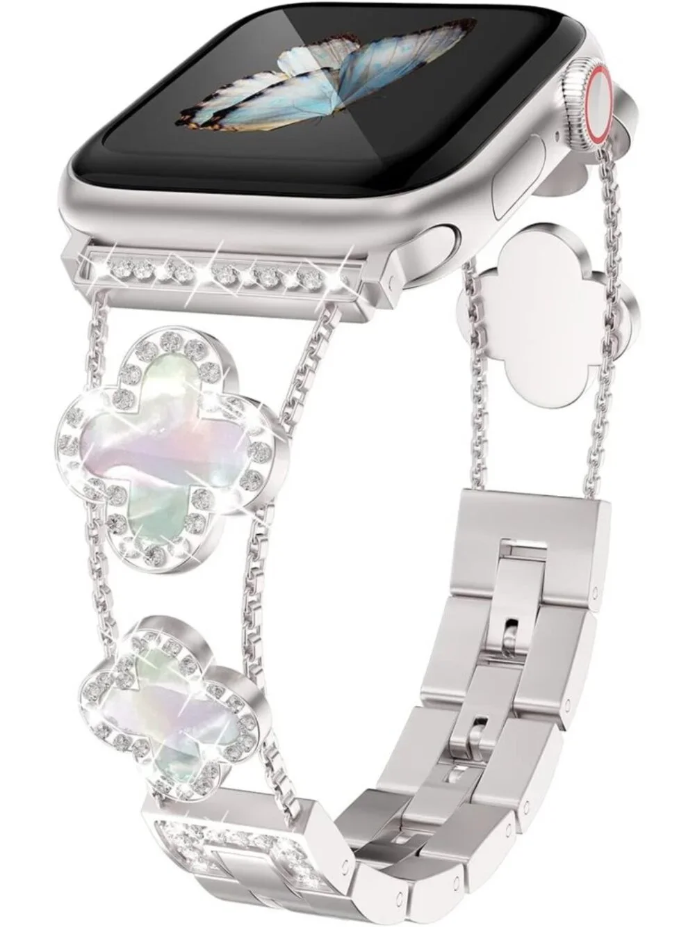 Sparkling Diamond Metal Bands for Apple Watch Series 2-11, Stylish & Chic